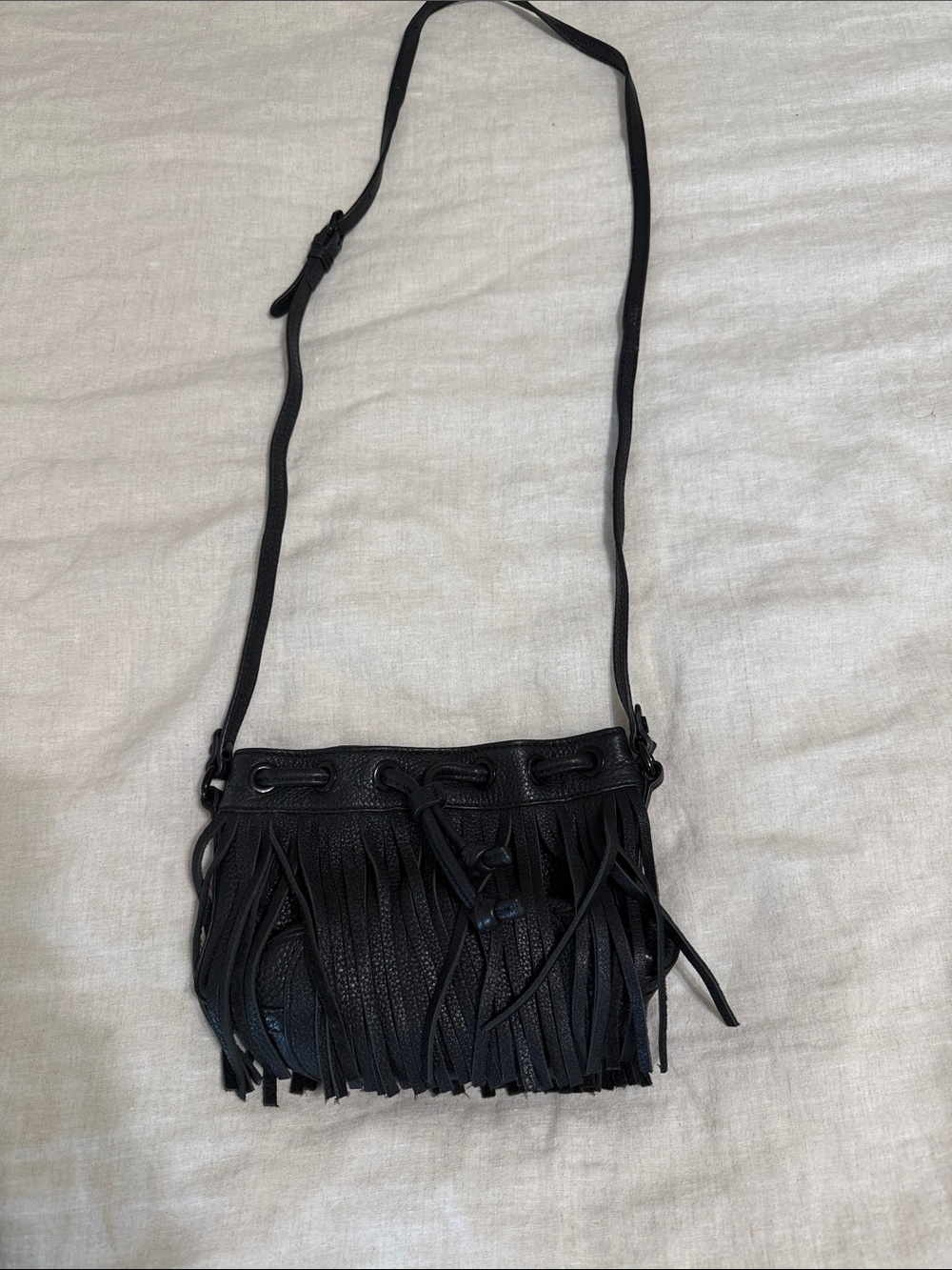 Black Fringe Crossbody Bag - Women's Shoulder Bag